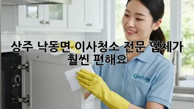 상주 낙동면 이사청소, 전문 업체가 훨씬 편해요!
